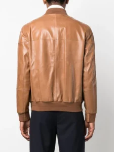 Brunello Cucinelli zipped leather bomber jacket