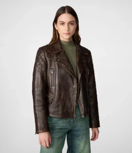 women's leather moto jacket