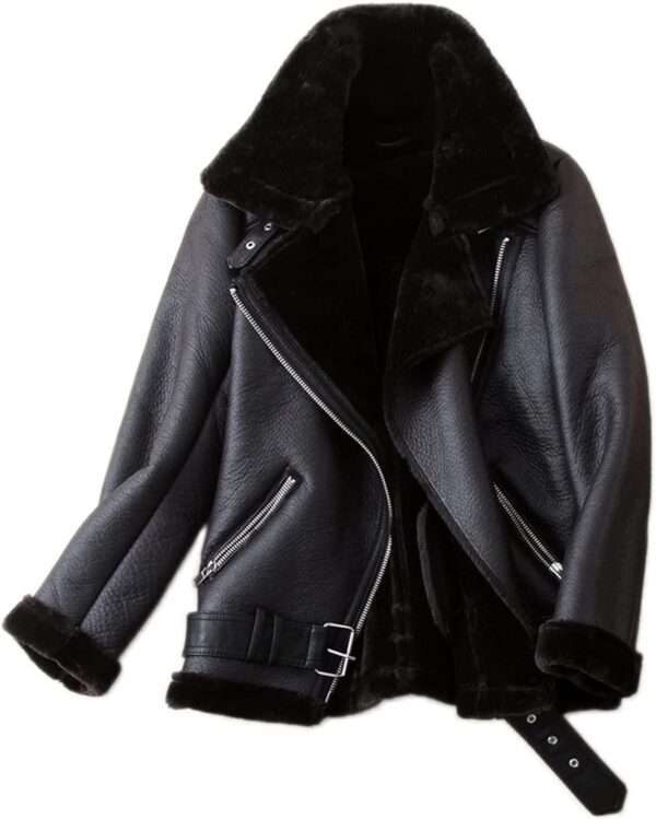 leather jacket with fur