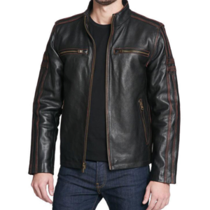 Black rivet leather jacket