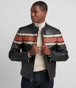 Striped Leather Jacket