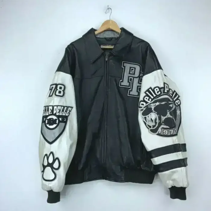 Pelle Pelle Varsity Bomber Vintage Hip Hop Leather Jacket