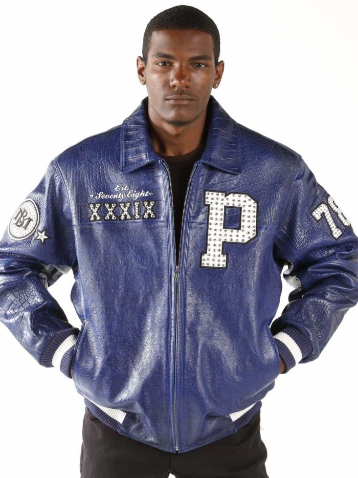 Pelle Pelle Mens 1978 Mb Blue Leather Jacket